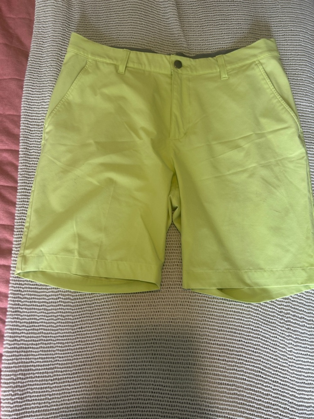adidas Men's Lime Green Flat Front Golf  Shorts